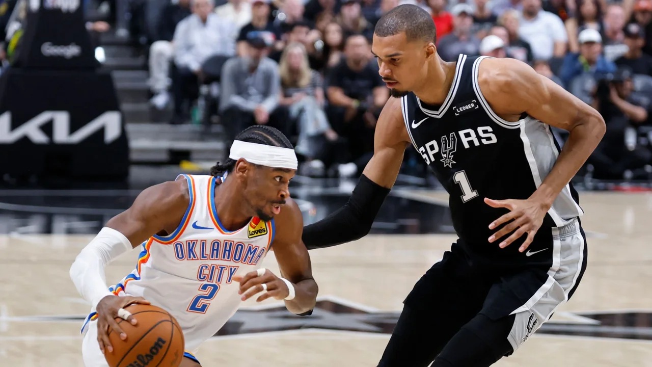 NBA原文配图中的吉尔杰斯—亚历山大与文班亚马